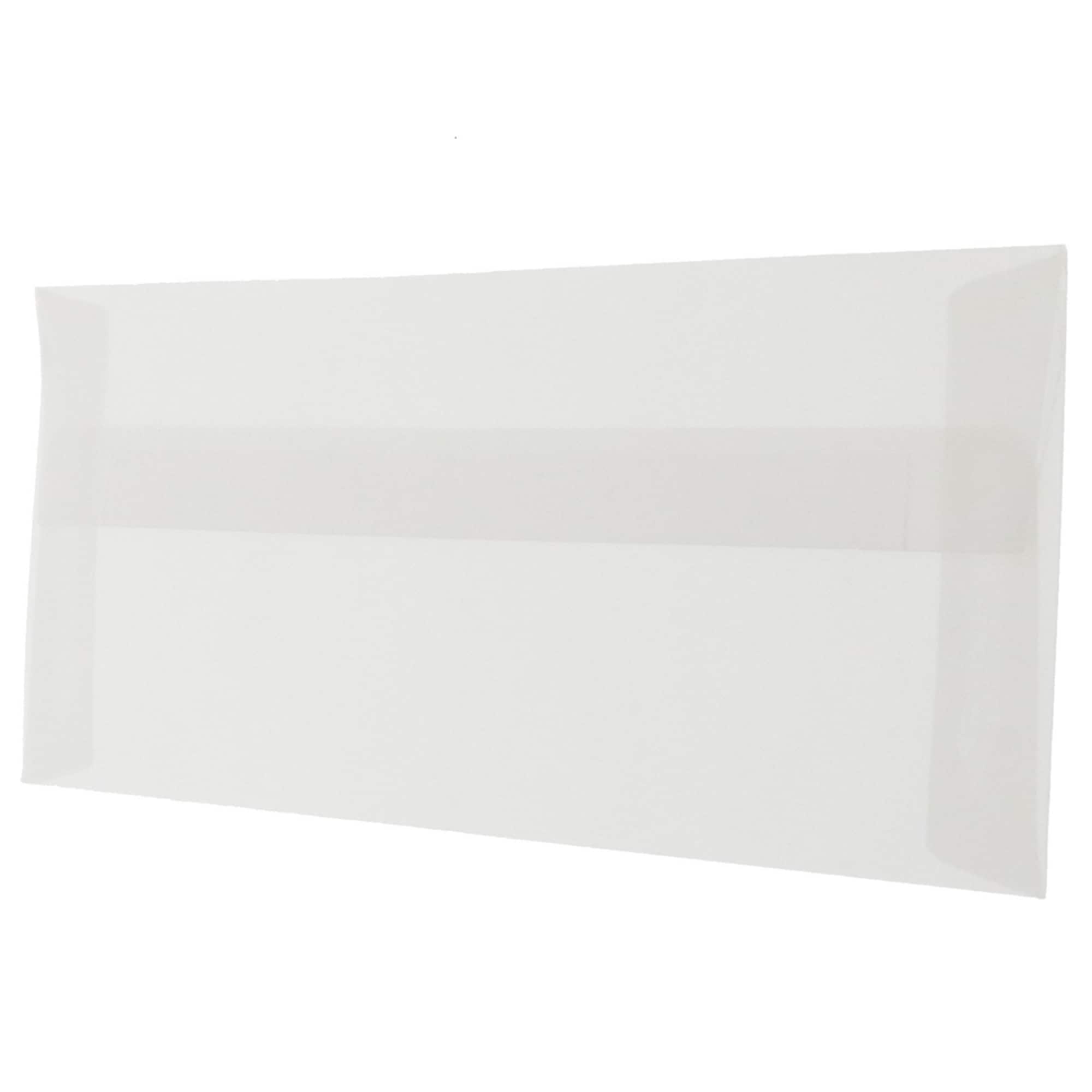 JAM Paper 4.12" x 9.5" Clear Vellum Business Envelopes, 25ct.
